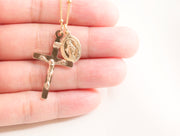 Cross Jesus with Virgin Mary Necklace