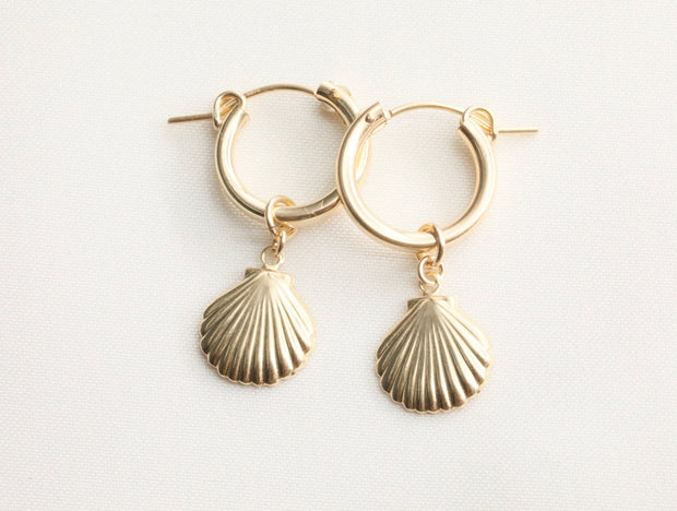 14k Gold Filled Sea Shell Earrings