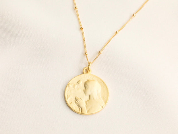 Matte Guadalupe Dame Maria Necklace