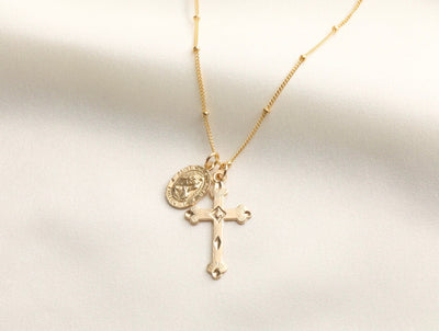 Cross with Saint Christopher Necklace