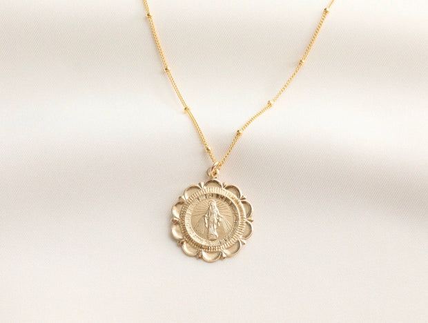 Virgin mary necklace