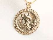 14k Gold Filled Saint Christopher Necklace