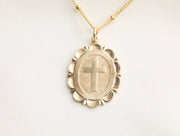 Cross Oval Medallion Necklace