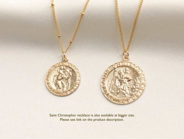 Saint Christopher Necklace (Medium Coin Size)