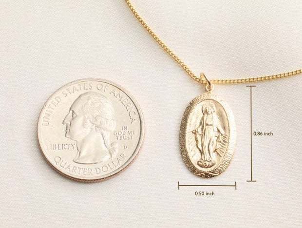 Virgin Mary Oval Necklace