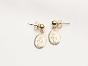14k Gold Filled Virgin Mary Earrings