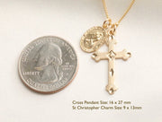 Cross with Saint Christopher Necklace